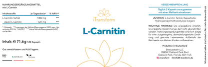 L-Carnitin vegan 🌱120 Kapseln Herzgesundheit/ Abnehmen