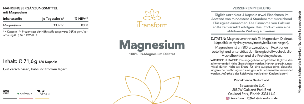 Tri-Magnesium Dicitrat vegan 🌱120 Kapseln, Salz der inneren Ruhe