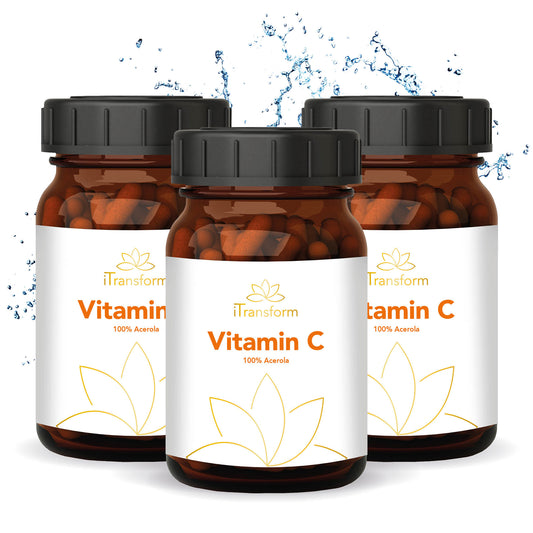 <transcy>Vitamine C 420 mg d&#39;acérola, vegan, 360 gélules, 180 rations quotidiennes</transcy>