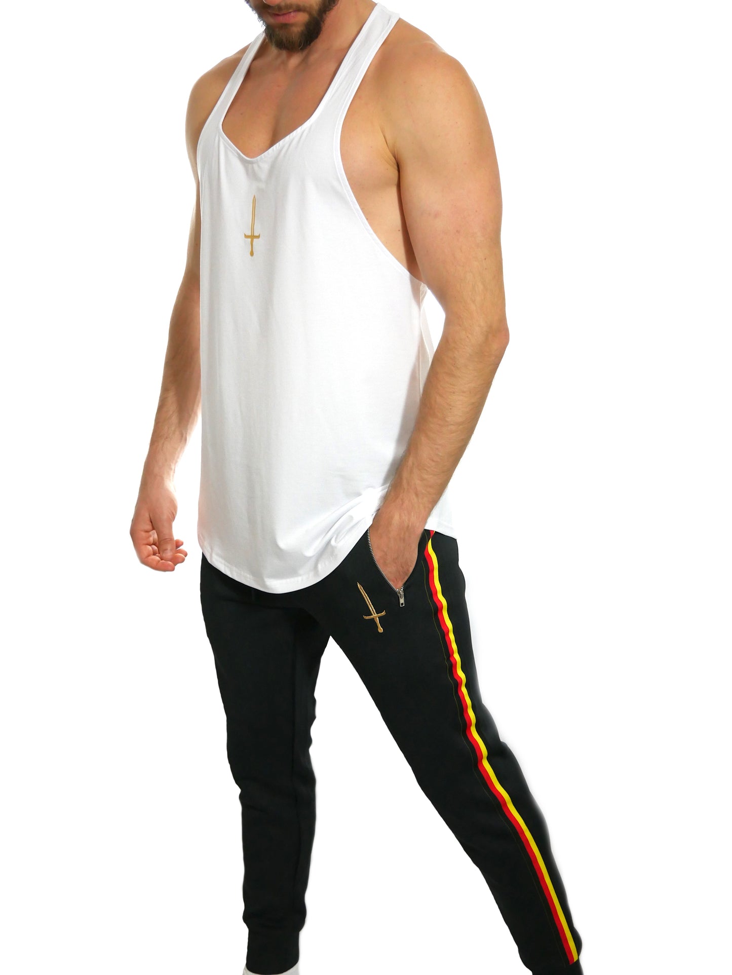 Golden Sword Tank Top White