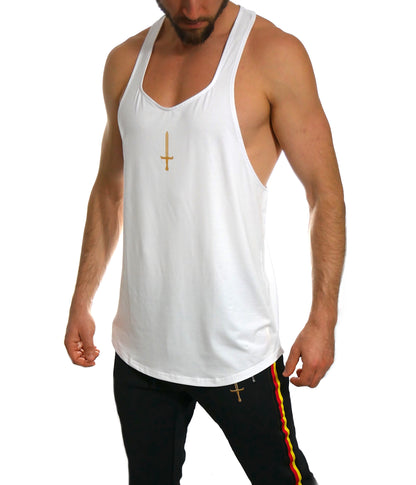 Golden Sword Tank Top White